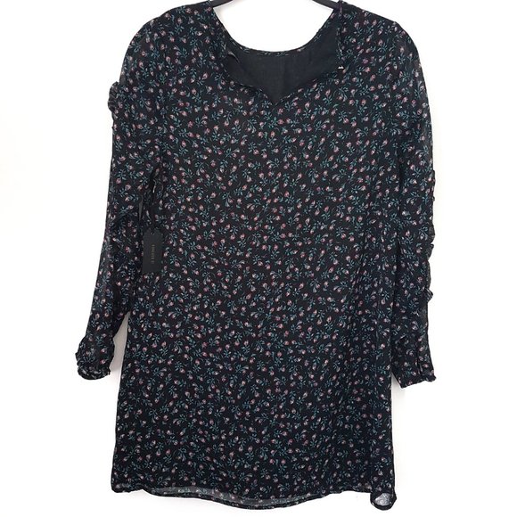 Forever 21 Women Black Floral Blouse Top, Size S - Picture 2 of 10